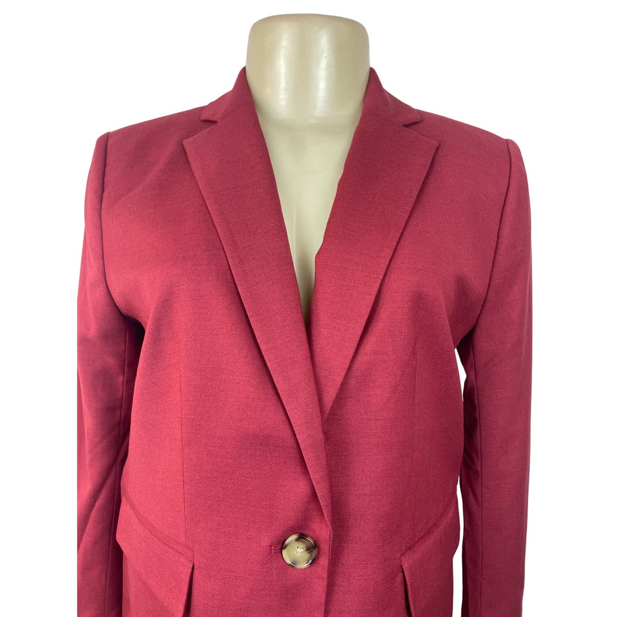 Ann Taylor Women's Red Blazer with Notched Lapel Sz 0 (EUR 28) - NWT