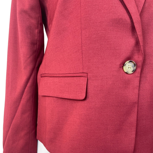 Ann Taylor Women's Red Blazer with Notched Lapel Sz 0 (EUR 28) - NWT