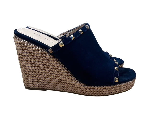 Marc Fisher Women’s Dark Blue Studded Rope Detail Wedge Sandals Size 11M