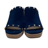 Marc Fisher Women’s Dark Blue Studded Rope Detail Wedge Sandals Size 11M