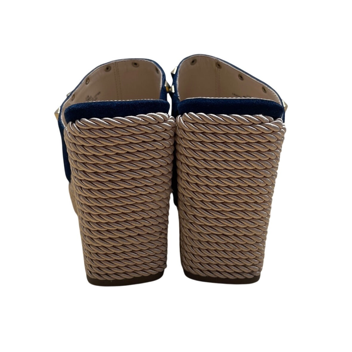 Marc Fisher Women’s Dark Blue Studded Rope Detail Wedge Sandals Size 11M