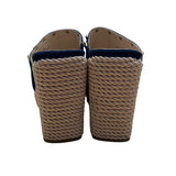 Marc Fisher Women’s Dark Blue Studded Rope Detail Wedge Sandals Size 11M