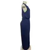 Asos Women’s Blue V Neck Mesh Floor Length Short Sleeve Maxi Dress Sz 10