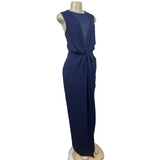 Asos Women’s Blue V Neck Mesh Floor Length Short Sleeve Maxi Dress Sz 10