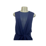 Asos Women’s Blue V Neck Mesh Floor Length Short Sleeve Maxi Dress Sz 10