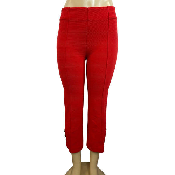 Ann Taylor Women's Scarlet Red Capri Side Zip Up Pants Sz 4 - NWT