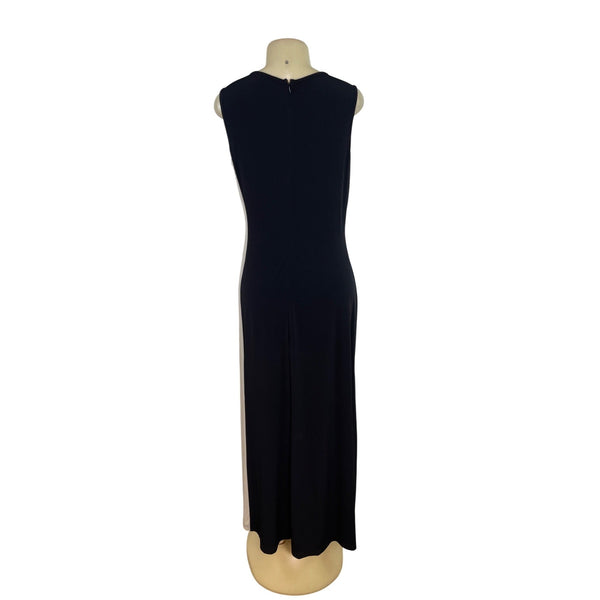Calvin Klein Womens Sleeveless Colorblock Maxi Dress Black & Beige Size 12