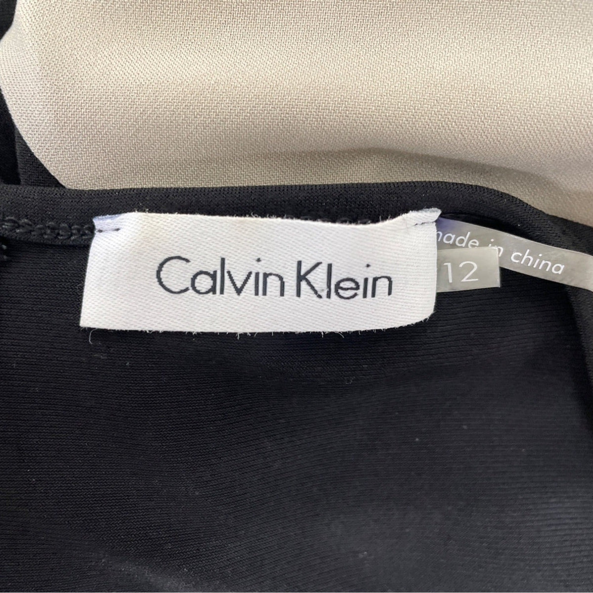 Calvin Klein Womens Sleeveless Colorblock Maxi Dress Black & Beige Size 12