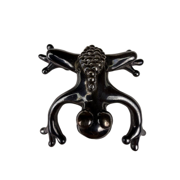 Vintage Sterling Silver Frog Brooch Pin Handmade Tarnished 925 Distinctive Mark