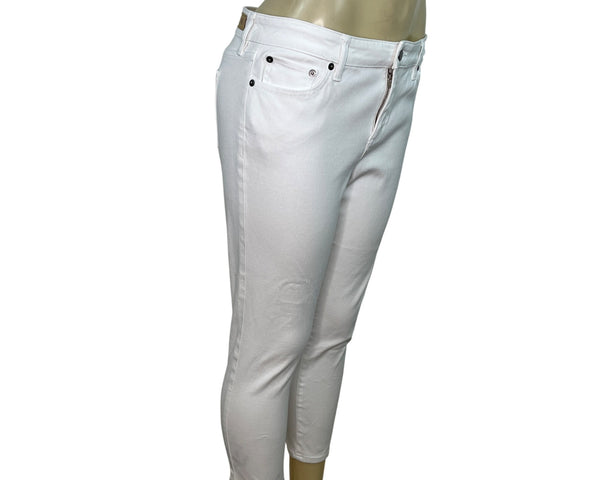 Ralph Lauren Womens White Denim Capri Jeans Mid-Rise Cropped Slim Fit Size 10P