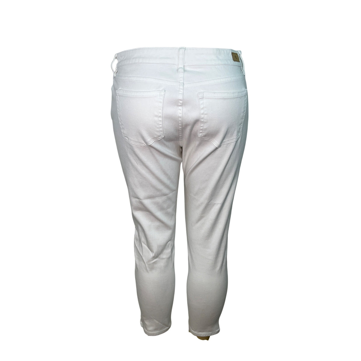 Ralph Lauren Womens White Denim Capri Jeans Mid-Rise Cropped Slim Fit Size 10P