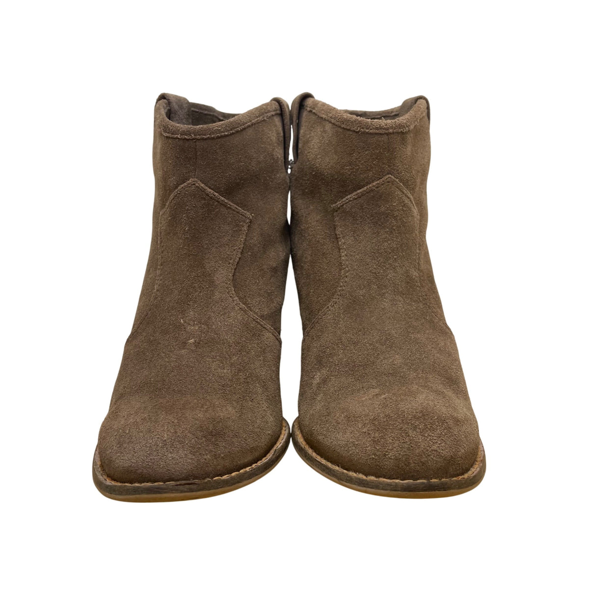 Splendid Women’s Brown Suede With Stacked Heel Western Ankle Boots Size 6.5-7