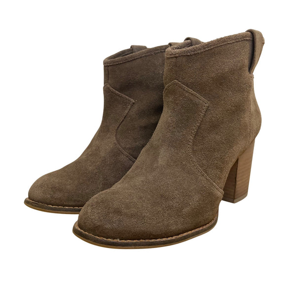 Splendid Women’s Brown Suede With Stacked Heel Western Ankle Boots Size 6.5-7