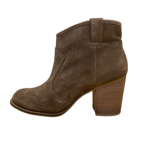 Splendid Women’s Brown Suede With Stacked Heel Western Ankle Boots Size 6.5-7