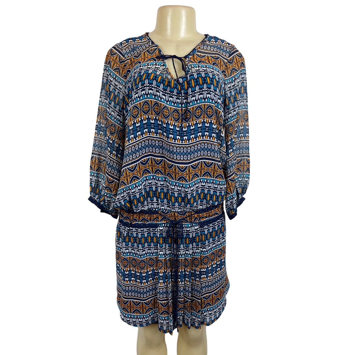 Stylus Women's Blue Blouson Drop Waist Dress Sz M - NWT