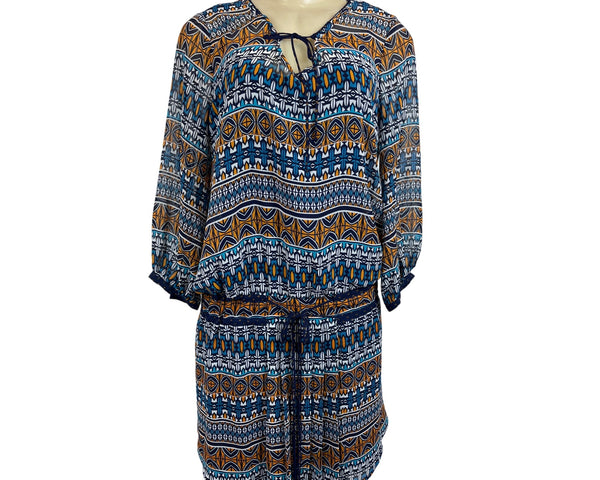 Stylus Women's Blue Blouson Drop Waist Dress Sz M - NWT