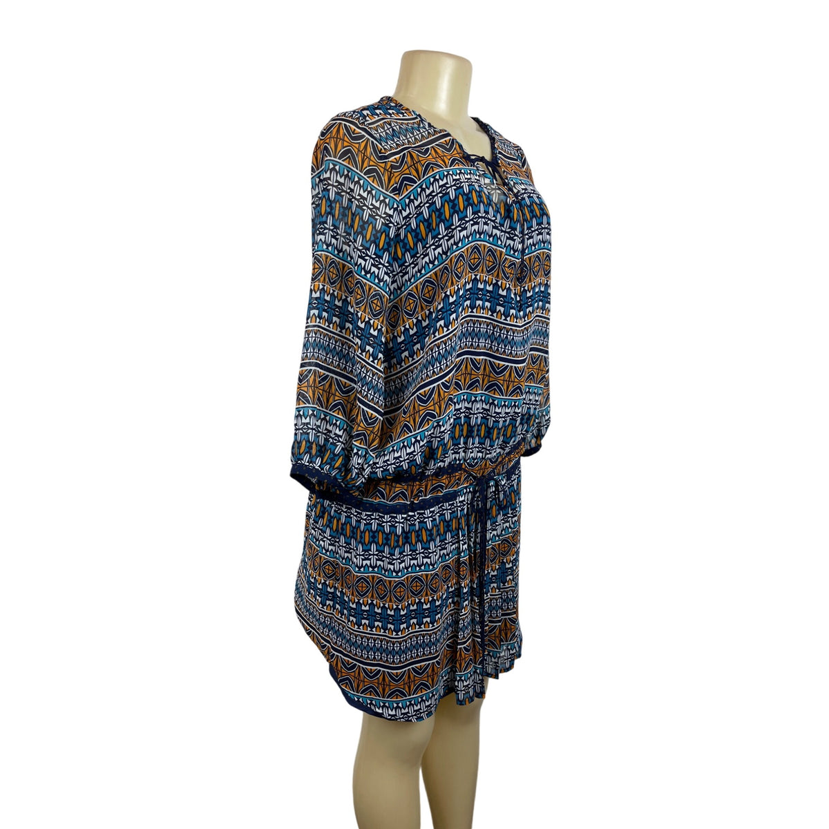 Stylus Women's Blue Blouson Drop Waist Dress Sz M - NWT
