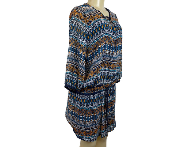 Stylus Women's Blue Blouson Drop Waist Dress Sz M - NWT