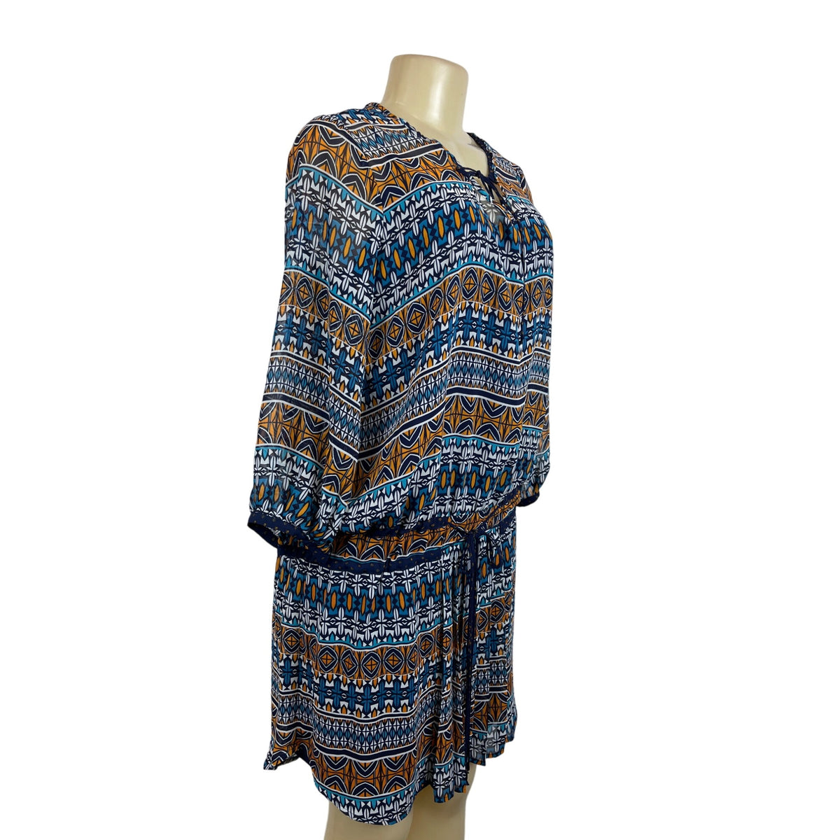 Stylus Women's Blue Blouson Drop Waist Dress Sz M - NWT