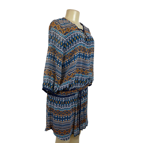 Stylus Women's Blue Blouson Drop Waist Dress Sz M - NWT