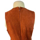 Express Womens Sleeveless Rust Suede-Look Mini Dress With Grommet Detail Size 6