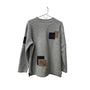 LT Sport Womens Gray Embroidered Patch Pullover Sweatshirt Size Small