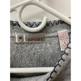LT Sport Womens Gray Embroidered Patch Pullover Sweatshirt Size Small
