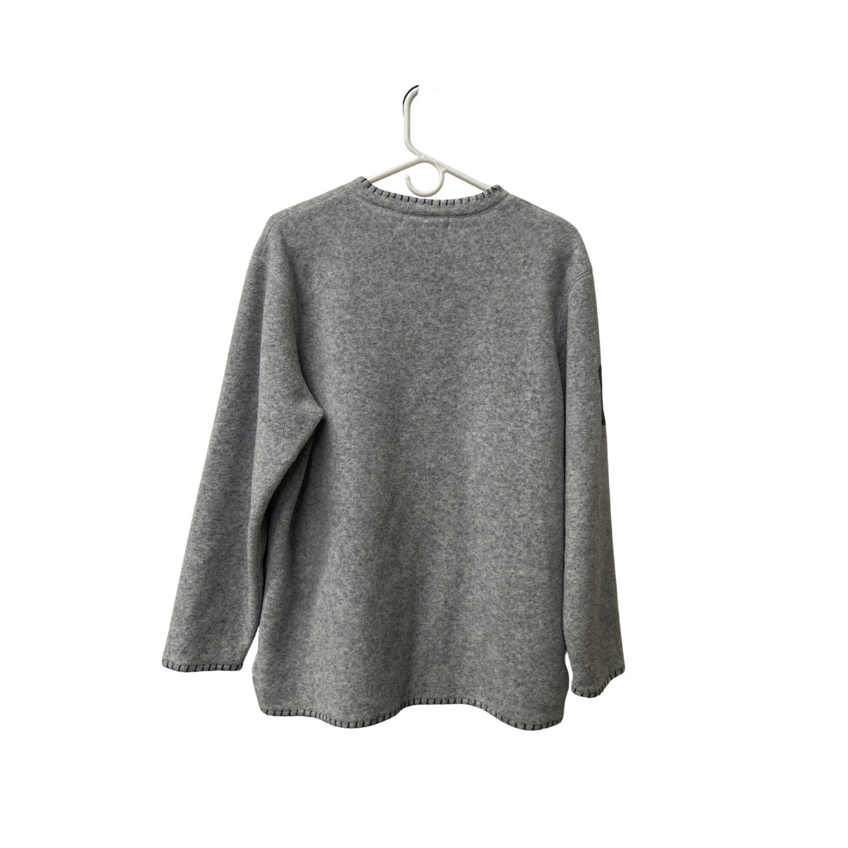 LT Sport Womens Gray Embroidered Patch Pullover Sweatshirt Size Small