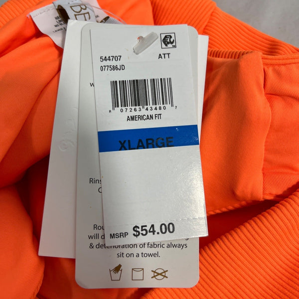Becca By Rebecca Virtue Womens Orange Ribbed High-Waist Bikini Bottom Sz XL- NEW