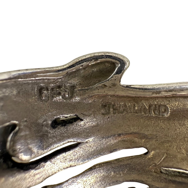 Handcrafted Thailand Silver Tone Multicolor Freshwater Pearl Wide Band Ring Size 7