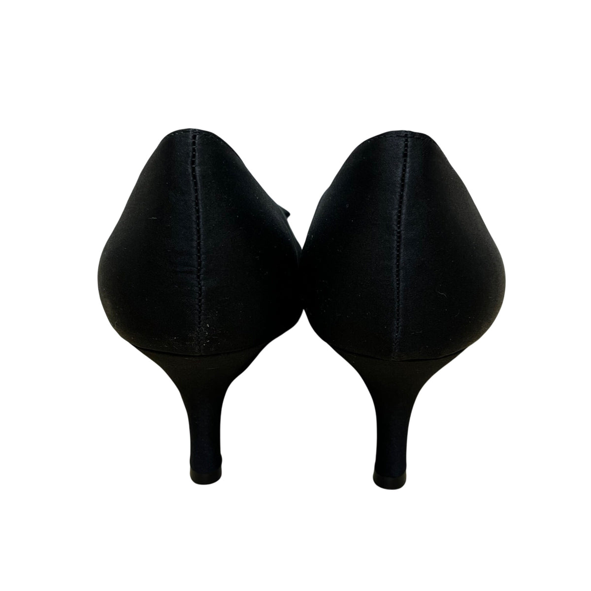 Kelly & Katie Women’s Black Fabric With Bow Accent Peep-Toe Pumps Size 8M