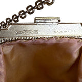 Vintage Whiting & Davis Gold Mesh With Chain Strap Kiss Lock Closure Evening Bag
