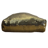 Vintage Whiting & Davis Gold Mesh With Chain Strap Kiss Lock Closure Evening Bag