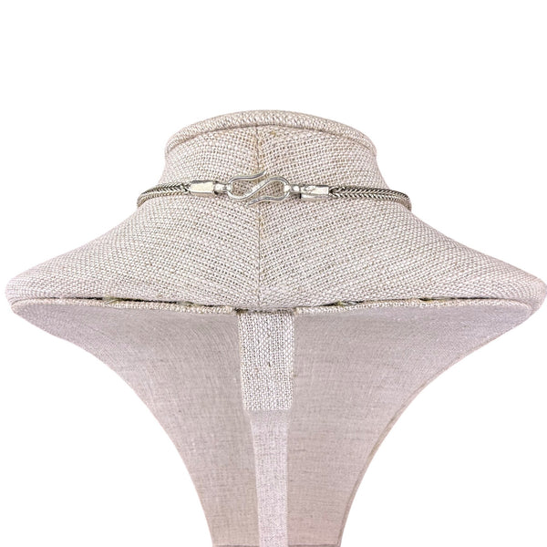 Vintage Silver-Tone Filigree & Enamel Necklace With Pendant Yellow/Blue Accents