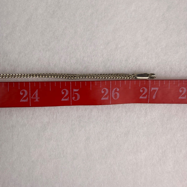 Vintage Silver-Tone Filigree & Enamel Necklace With Pendant Yellow/Blue Accents