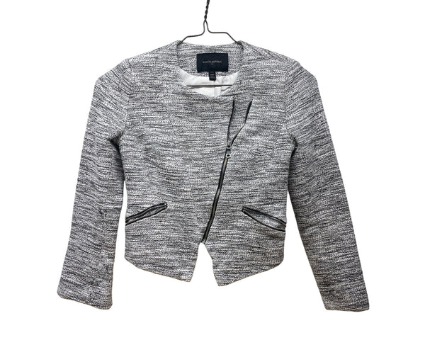 Banana Republic Womens Gray Textured Asymmetrical Zipper Jacket Size 00P