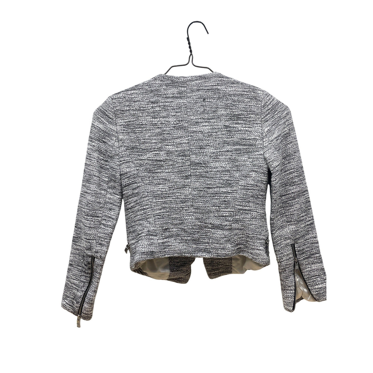 Banana Republic Womens Gray Textured Asymmetrical Zipper Jacket Size 00P