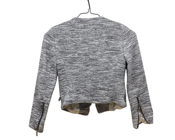 Banana Republic Womens Gray Textured Asymmetrical Zipper Jacket Size 00P