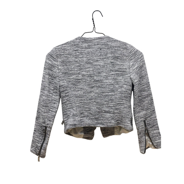 Banana Republic Womens Gray Textured Asymmetrical Zipper Jacket Size 00P