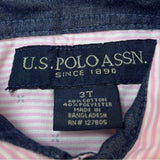 U.S. Polo Assn Boys Pink Striped Button-Up Shirt Short Sleeve Size 3T