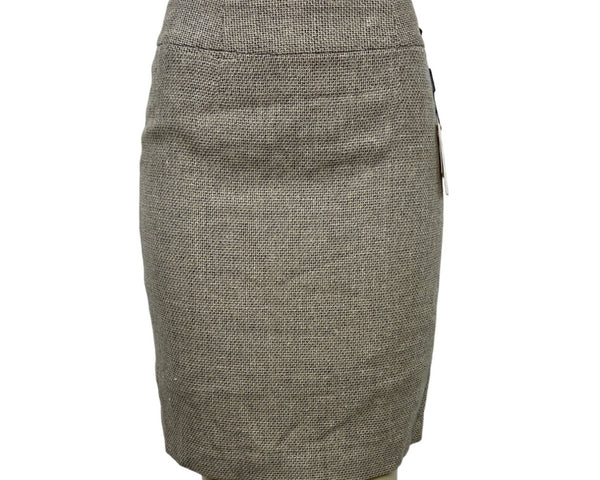 Calvin Klein Linen Blend Womens Skirt Brown Textured Size 6