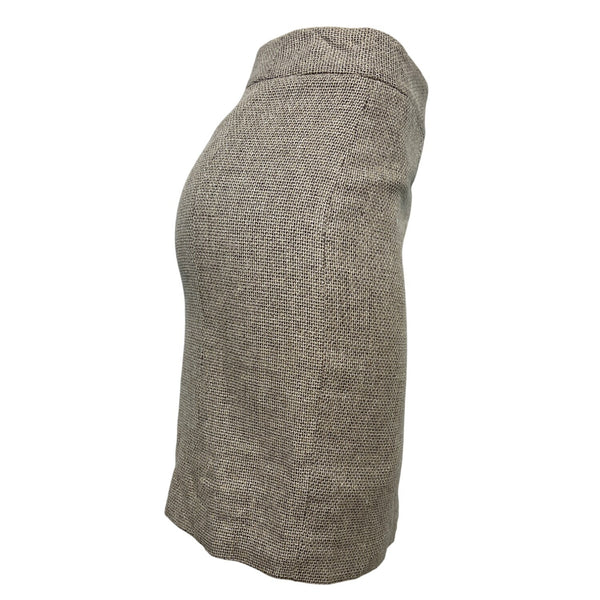Calvin Klein Linen Blend Womens Skirt Brown Textured Size 6