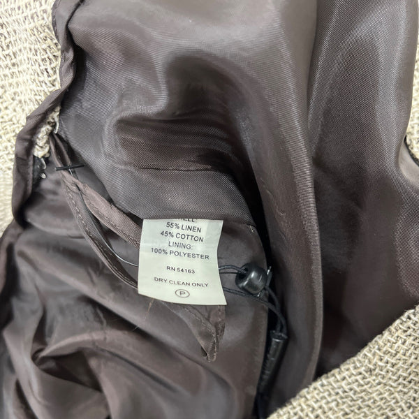 Calvin Klein Linen Blend Womens Skirt Brown Textured Size 6
