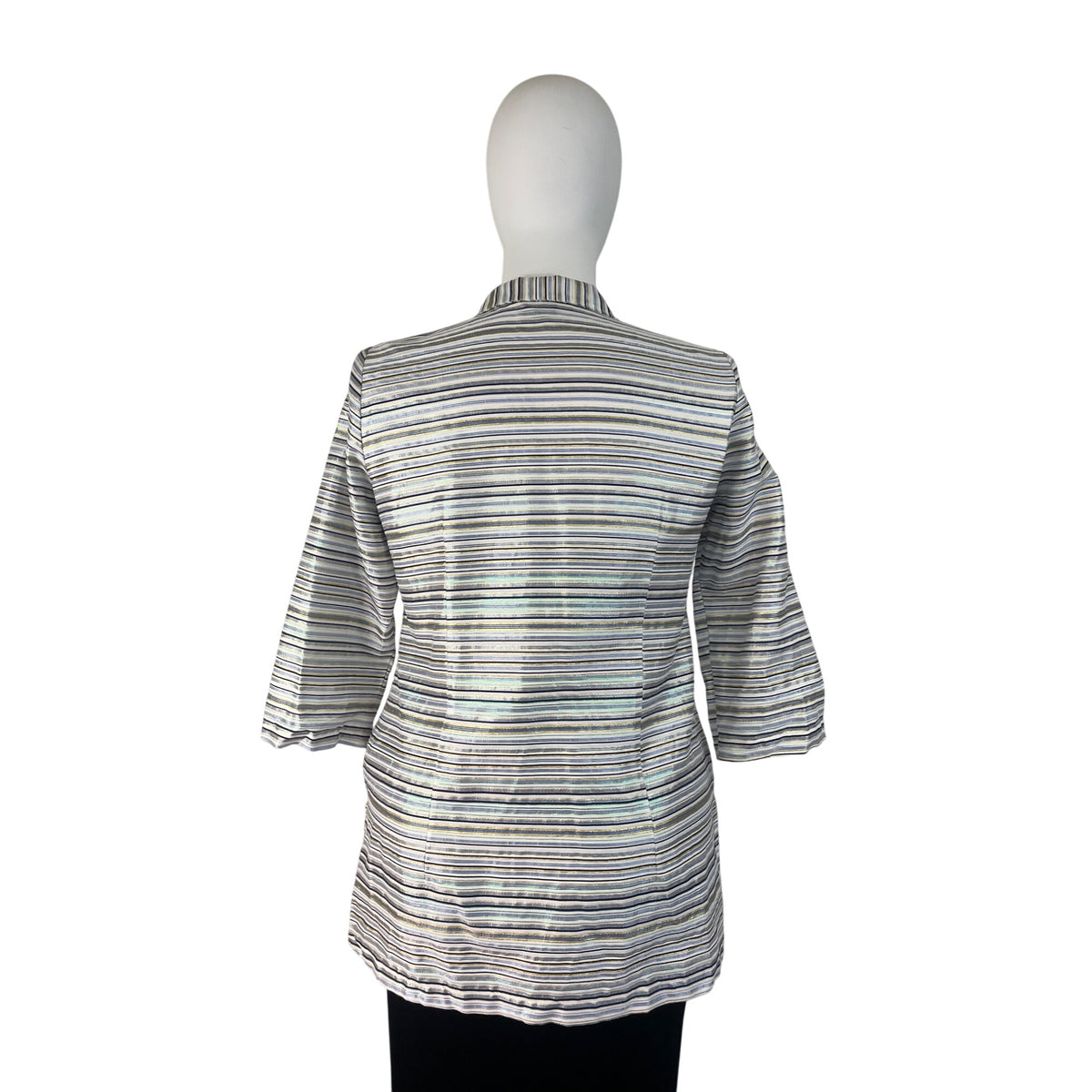 Connie Roberson Multi-Color Womens Striped Lightweight Button-Up Sweater Sz XL