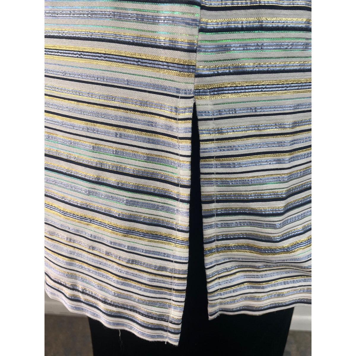 Connie Roberson Multi-Color Womens Striped Lightweight Button-Up Sweater Sz XL