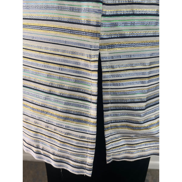 Connie Roberson Multi-Color Womens Striped Lightweight Button-Up Sweater Sz XL