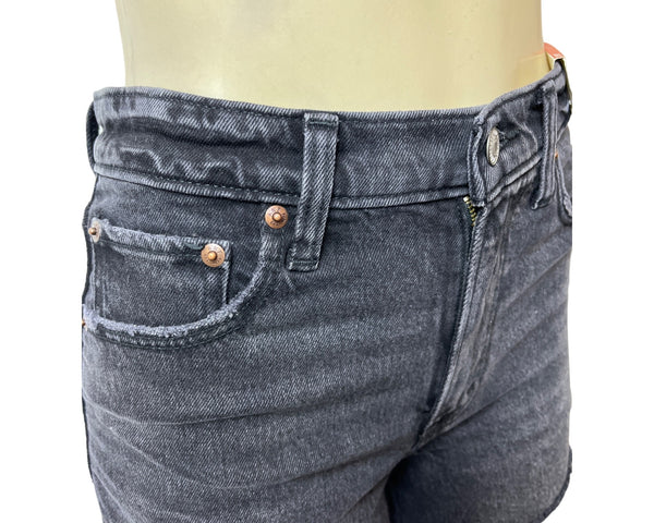 Abercrombie & Fitch Women's Black High Rise Denim Shorts Sz 26/2 - New