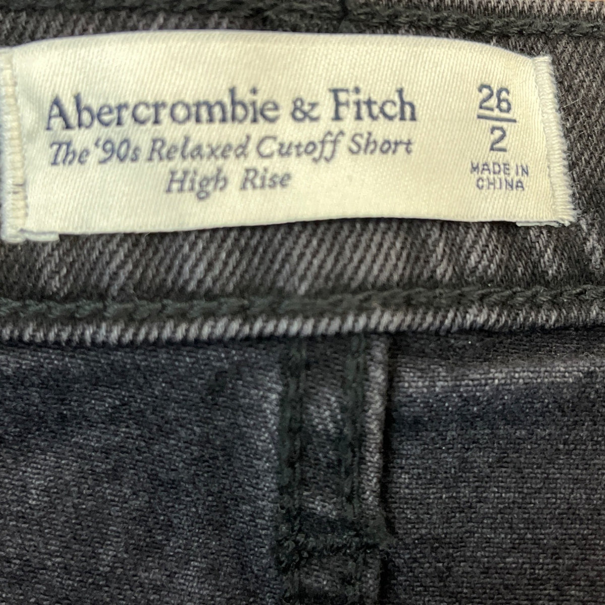Abercrombie & Fitch Women's Black High Rise Denim Shorts Sz 26/2 - New