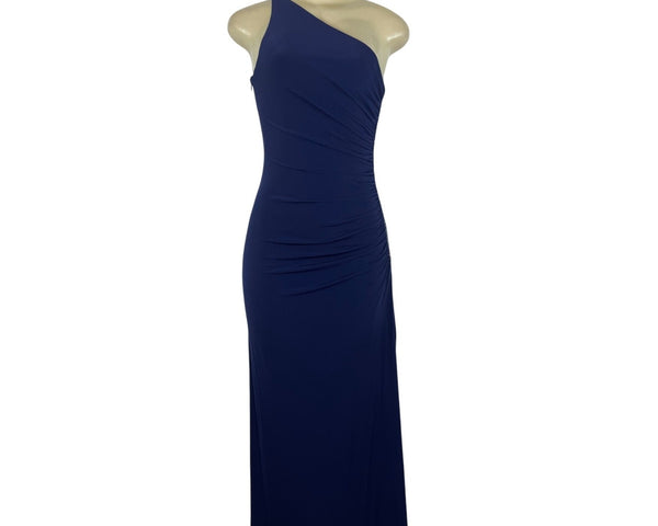 Laundry Women’s One Shoulder Navy Blue Maxi Dress Elegant Evening Gown Size 4