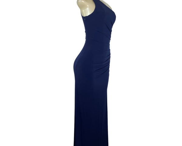 Laundry Women’s One Shoulder Navy Blue Maxi Dress Elegant Evening Gown Size 4